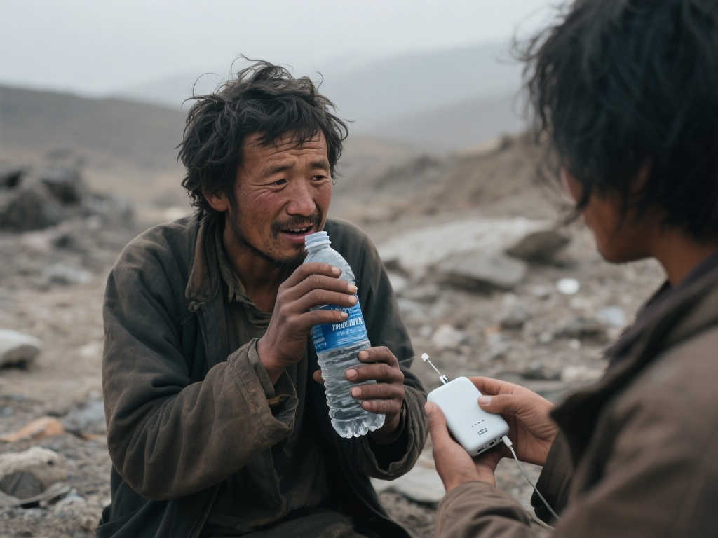 网友分享：高海波4500米垭口，暴雪中骑行小哥哥向我求助水和电