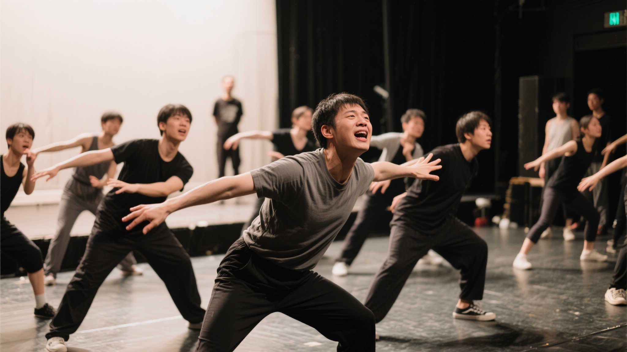 小钰分享照片：谁能想到表演课还是运动锻炼的一部分！